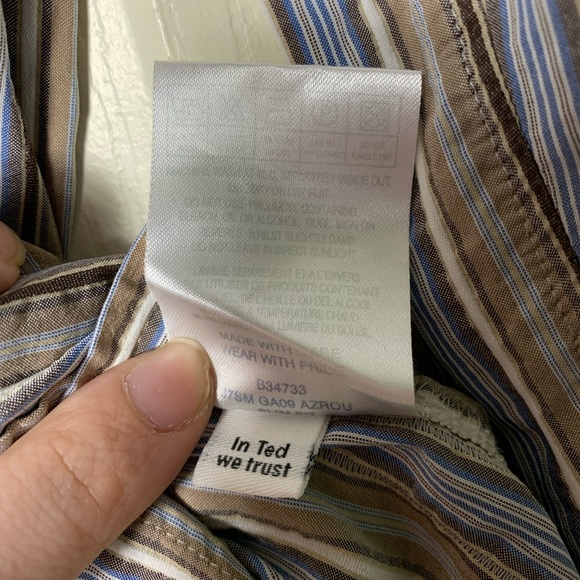 Ted Baker | Crinkle Seersucker Dress Shirt - Men’s Small - Picture 9 of 10